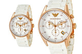 Buy Shop Emporio Armani Sportivo Silver Dial White Silicone Strap Watch For Women - AR5920 USA Online