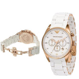 Buy Shop Emporio Armani Sportivo Silver Dial White Silicone Strap Watch For Women - AR5920 USA Online