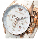 Buy Shop Emporio Armani Sportivo Silver Dial White Silicone Strap Watch For Women - AR5920 USA Online