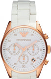 Buy Shop Emporio Armani Sportivo Silver Dial White Silicone Strap Watch For Women - AR5920 USA Online