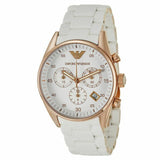 Buy Shop Emporio Armani Sportivo Silver Dial White Silicone Strap Watch For Women - AR5920 USA Online