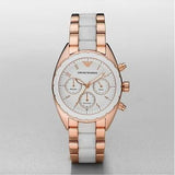Buy Shop Emporio Armani Sportivo White Dial Rose Gold & White Steel Strap Watch For Women - AR5942 USA Online