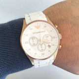 Buy Shop Emporio Armani Sportivo White Dial White Rubber Strap Watch For Men - AR5919 USA Online