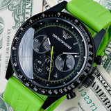 Buy Shop Emporio Armani Sports Analog Black Dial Green Rubber Strap Watch For Men - AR6115 USA Online