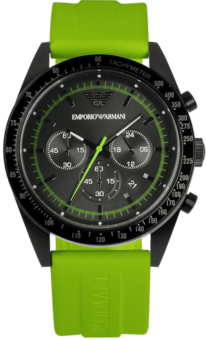 Buy Shop Emporio Armani Sports Analog Black Dial Green Rubber Strap Watch For Men - AR6115 USA Online