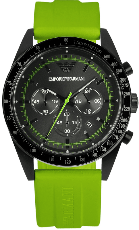 Buy Shop Emporio Armani Sports Analog Black Dial Green Rubber Strap Watch For Men - AR6115 USA Online