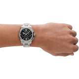 Buy Shop Emporio Armani Federico Chronograph Black Dial Silver Steel Strap Watch For Men - AR11560 USA Online