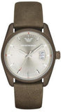 Emporio Armani Sportivo Quartz Silver Dial Brown Leather Strap Watch For Men - AR6079