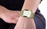 Buy Shop Emporio Armani Super Slim Quartz White DIal Gold Mesh Bracelet Watch For Women - AR2017 USA Online