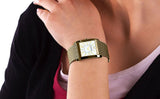 Buy Shop Emporio Armani Super Slim Quartz White DIal Gold Mesh Bracelet Watch For Women - AR2017 USA Online
