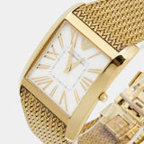 Buy Shop Emporio Armani Super Slim Quartz White DIal Gold Mesh Bracelet Watch For Women - AR2017 USA Online