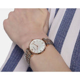 Buy Shop Emporio Armani T Bar Gianni Classic Mother Of Pearl Dial Two Tone Steel Strap Watch For Women - AR1683 USA Online