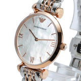Buy Shop Emporio Armani T Bar Gianni Classic Mother Of Pearl Dial Two Tone Steel Strap Watch For Women - AR1683 USA Online