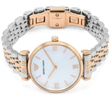 Buy Shop Emporio Armani T Bar Gianni Classic Mother Of Pearl Dial Two Tone Steel Strap Watch For Women - AR1683 USA Online
