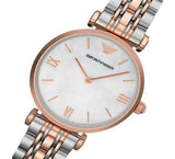 Buy Shop Emporio Armani T Bar Gianni Classic Mother Of Pearl Dial Two Tone Steel Strap Watch For Women - AR1683 USA Online