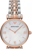 Buy Shop Emporio Armani T Bar Gianni Classic Mother Of Pearl Dial Two Tone Steel Strap Watch For Women - AR1683 USA Online