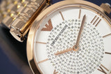 Buy Shop Emporio Armani T-Bar Gianni Crystal Pave Dial Rose Gold Steel Strap Watch For Women - AR11244 USA Online