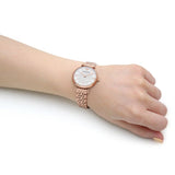 Buy Shop Emporio Armani T-Bar Gianni Crystal Pave Dial Rose Gold Steel Strap Watch For Women - AR11244 USA Online
