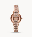 Buy Shop Emporio Armani T-Bar Gianni Crystal Pave Dial Rose Gold Steel Strap Watch For Women - AR11244 USA Online