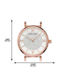 Buy Shop Emporio Armani T-Bar Gianni Crystal Pave Dial Rose Gold Steel Strap Watch For Women - AR11244 USA Online