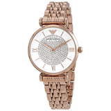Buy Shop Emporio Armani T-Bar Gianni Crystal Pave Dial Rose Gold Steel Strap Watch For Women - AR11244 USA Online