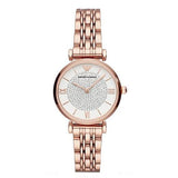 Buy Shop Emporio Armani T-Bar Gianni Crystal Pave Dial Rose Gold Steel Strap Watch For Women - AR11244 USA Online
