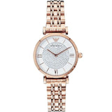 Buy Shop Emporio Armani T-Bar Gianni Crystal Pave Dial Rose Gold Steel Strap Watch For Women - AR11244 USA Online