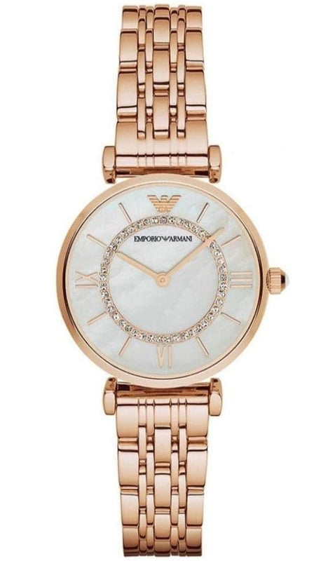 Buy Shop Emporio Armani T-Bar Gianni Crystal Pave Dial Rose Gold Steel Strap Watch For Women - AR11244 USA Online