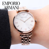 Buy Shop Emporio Armani T-Bar Gianni Rose Gold Dial Rose Gold Steel Strap Watch For Women - AR11059 USA Online