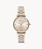 Buy Shop Emporio Armani T-Bar Gianni Rose Gold Dial Rose Gold Steel Strap Watch For Women - AR11059 USA Online