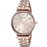 Buy Shop Emporio Armani T-Bar Gianni Rose Gold Dial Rose Gold Steel Strap Watch For Women - AR11059 USA Online