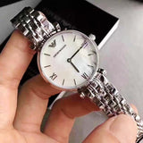 Buy Shop Emporio Armani T Bar Mother of Pearl Dial Steel Strap Watch For Women - AR1682 USA Online
