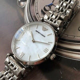 Buy Shop Emporio Armani T Bar Mother of Pearl Dial Steel Strap Watch For Women - AR1682 USA Online