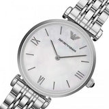 Buy Shop Emporio Armani T Bar Mother of Pearl Dial Steel Strap Watch For Women - AR1682 USA Online