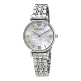 Buy Shop Emporio Armani T Bar Mother of Pearl Dial Steel Strap Watch For Women - AR1682 USA Online