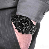 Buy Shop Emporio Armani Tazio Chronograph Black Dial Black Steel Strap Watch For Men - AR5989 USA Online