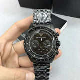 Buy Shop Emporio Armani Tazio Chronograph Black Dial Black Steel Strap Watch For Men - AR5989 USA Online
