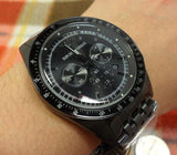 Buy Shop Emporio Armani Tazio Chronograph Black Dial Black Steel Strap Watch For Men - AR5989 USA Online