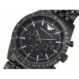 Buy Shop Emporio Armani Tazio Chronograph Black Dial Black Steel Strap Watch For Men - AR5989 USA Online