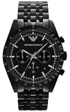 Buy Shop Emporio Armani Tazio Chronograph Black Dial Black Steel Strap Watch For Men - AR5989 USA Online