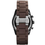 Buy Shop Emporio Armani Tazio Chronograph Black Dial Brown Silicone Strap Watch for Men - AR5990 USA Online