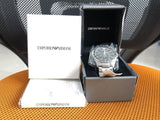 Buy Shop Emporio Armani Tazio Chronograph Black Dial Silver Steel Strap Watch for Men - AR5980 USA Online