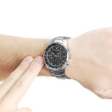 Buy Shop Emporio Armani Tazio Chronograph Black Dial Silver Steel Strap Watch for Men - AR5980 USA Online
