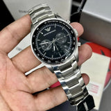 Buy Shop Emporio Armani Tazio Chronograph Black Dial Silver Steel Strap Watch for Men - AR5980 USA Online