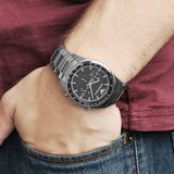 Buy Shop Emporio Armani Tazio Chronograph Black Dial Silver Steel Strap Watch for Men - AR5980 USA Online