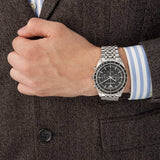 Buy Shop Emporio Armani Tazio Chronograph Black Dial Silver Steel Strap Watch For Men - AR5988 USA Online