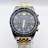 Buy Shop Emporio Armani Tazio Chronograph Blue Dial Two Tone Stainless Steel Watch For Men - AR6088 USA Online