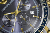 Buy Shop Emporio Armani Tazio Chronograph Blue Dial Two Tone Stainless Steel Watch For Men - AR6088 USA Online