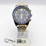 Buy Shop Emporio Armani Tazio Chronograph Blue Dial Two Tone Stainless Steel Watch For Men - AR6088 USA Online