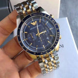 Buy Shop Emporio Armani Tazio Chronograph Blue Dial Two Tone Stainless Steel Watch For Men - AR6088 USA Online